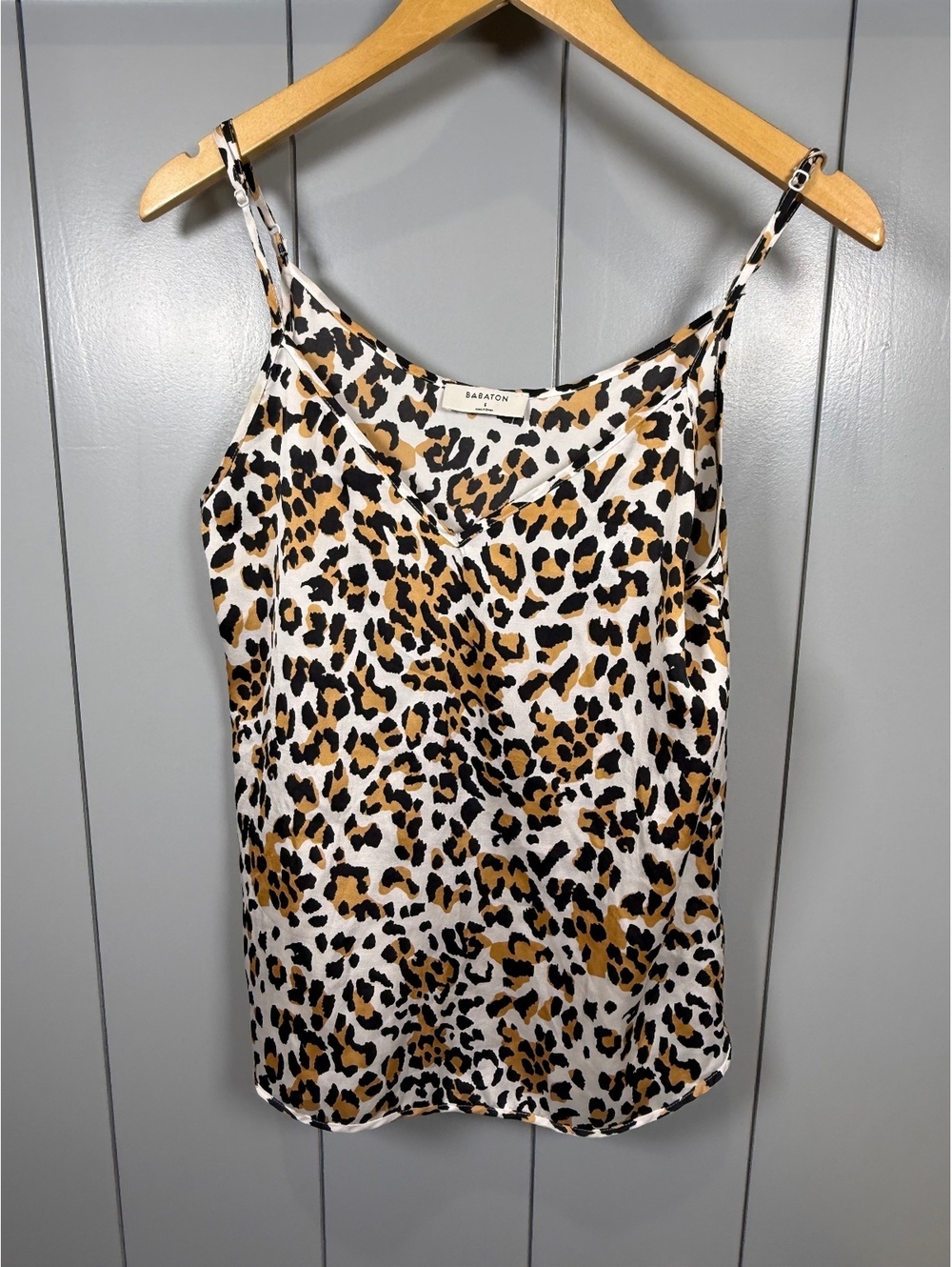 Aritzia Babaton Leopard Print Everly Camisole Satin Cami Top Size S Y2k